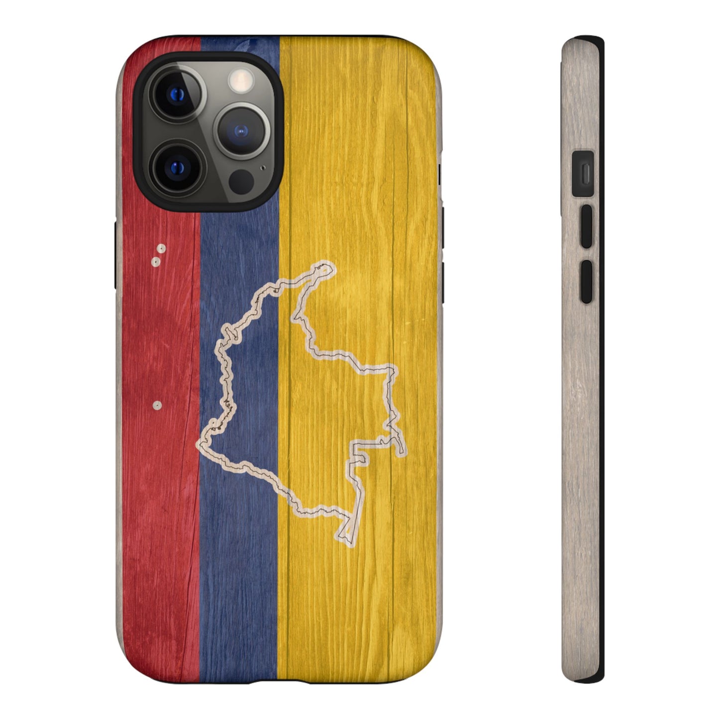 Colombian Flag Map Style iPhone Case Protective Tough Cover Flag of Colombia Samsung Colombian Pride Huawei Hard Plastic Back Colombia Phone