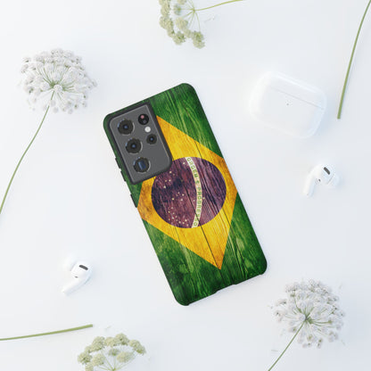 Brazil Phone Case Protective Tough Cover Flag of Brazil Samsung Brazilian Pride Hard Plastic Back Brazil Flag Cover IPhone Souvenir Gift Protective Case