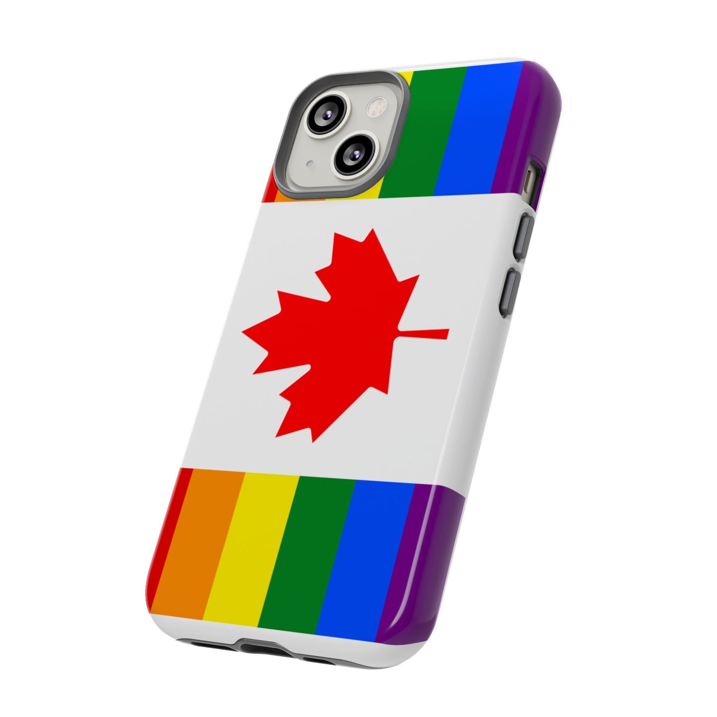 Pride Flag Phone Case -Tough Cases for LGBTQ+ Supporters Canada Theme Rainbow Design Colorful Accessories Birthday Gift