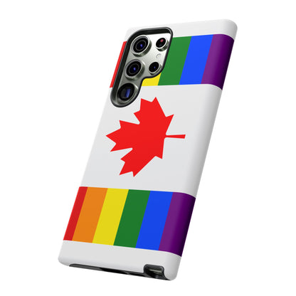 Pride Flag Phone Case -Tough Cases for LGBTQ+ Supporters Canada Theme Rainbow Design Colorful Accessories Birthday Gift