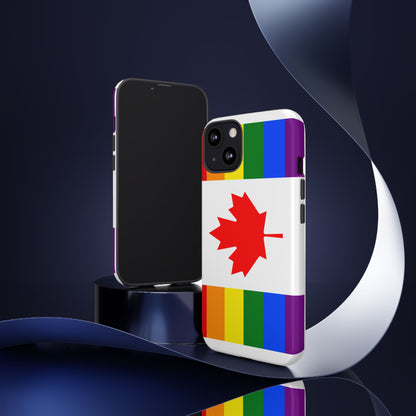 Pride Flag Phone Case -Tough Cases for LGBTQ+ Supporters Canada Theme Rainbow Design Colorful Accessories Birthday Gift