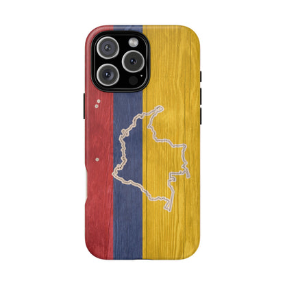 Colombian Flag Map Style iPhone Case Protective Tough Cover Flag of Colombia Samsung Colombian Pride Huawei Hard Plastic Back Colombia Phone