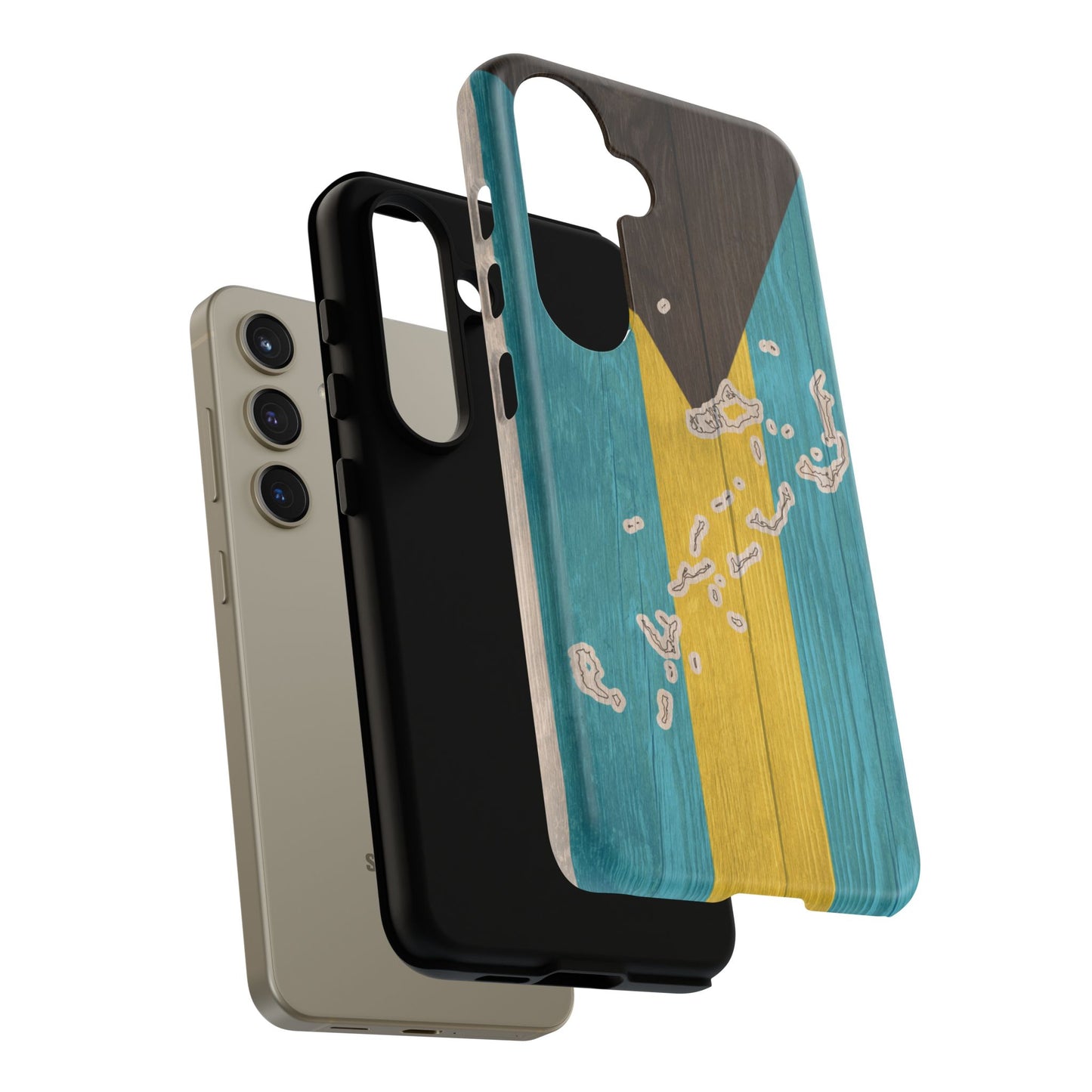 Bahamas Flag Phone Map Case Protective Tough Cover Flag of Bahamas Samsung Bahamian Pride Hard Plastic Back Bahamas Flag Cover