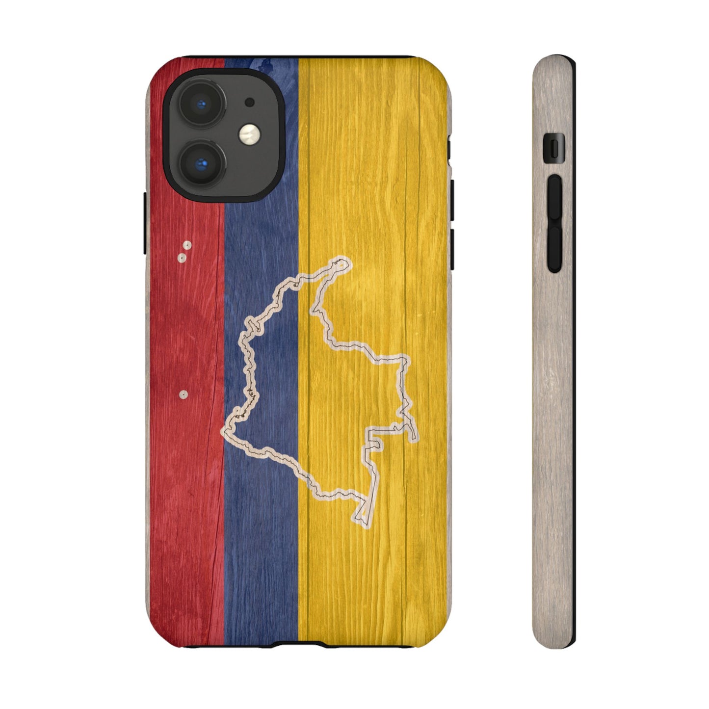 Colombian Flag Map Style iPhone Case Protective Tough Cover Flag of Colombia Samsung Colombian Pride Huawei Hard Plastic Back Colombia Phone