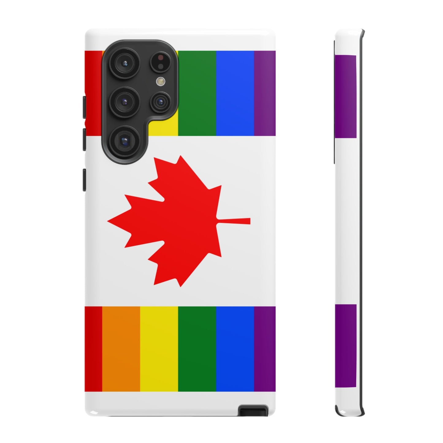 Pride Flag Phone Case -Tough Cases for LGBTQ+ Supporters Canada Theme Rainbow Design Colorful Accessories Birthday Gift