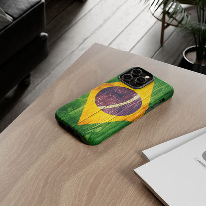 Brazil Phone Case Protective Tough Cover Flag of Brazil Samsung Brazilian Pride Hard Plastic Back Brazil Flag Cover IPhone Souvenir Gift Protective Case