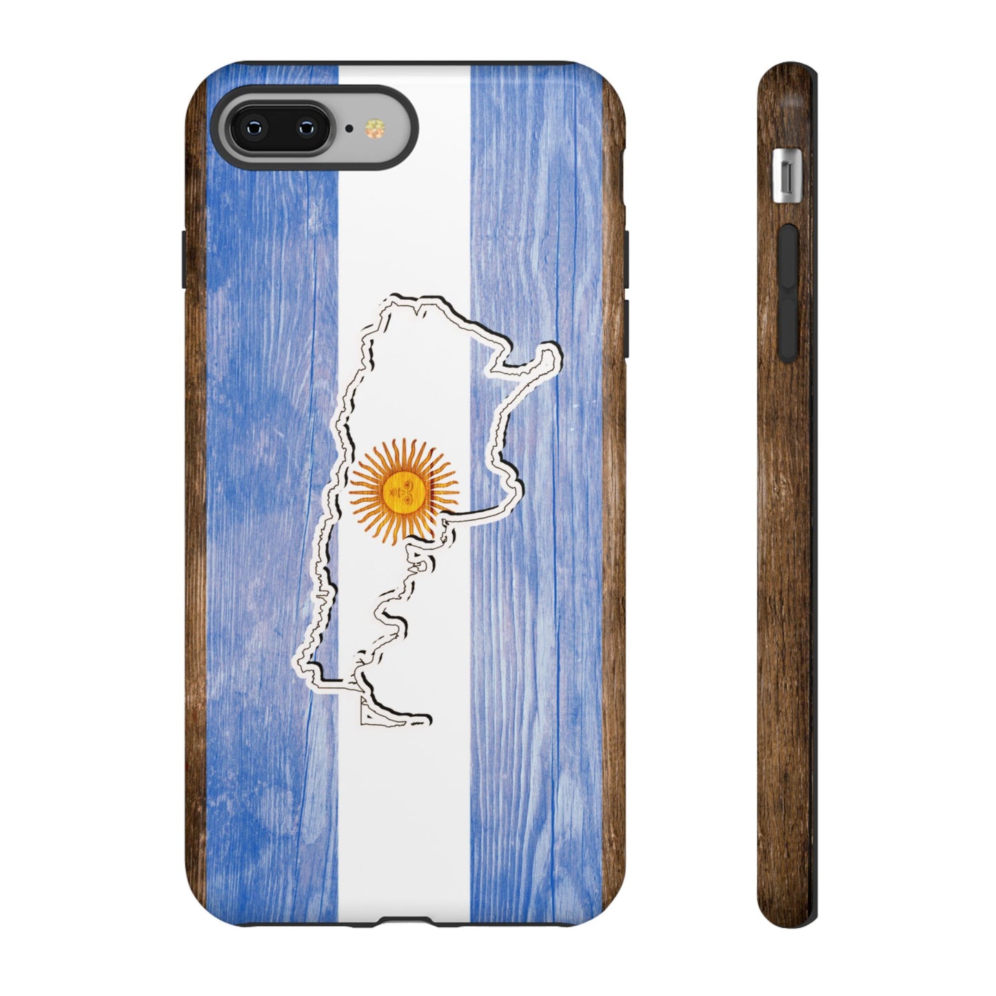 Argentina Flag Phone Case Samsung Tough Protective Cover Argentinean Pride Hard Plastic Map Argentinian Design Argentina Souvenir Wood Design Style