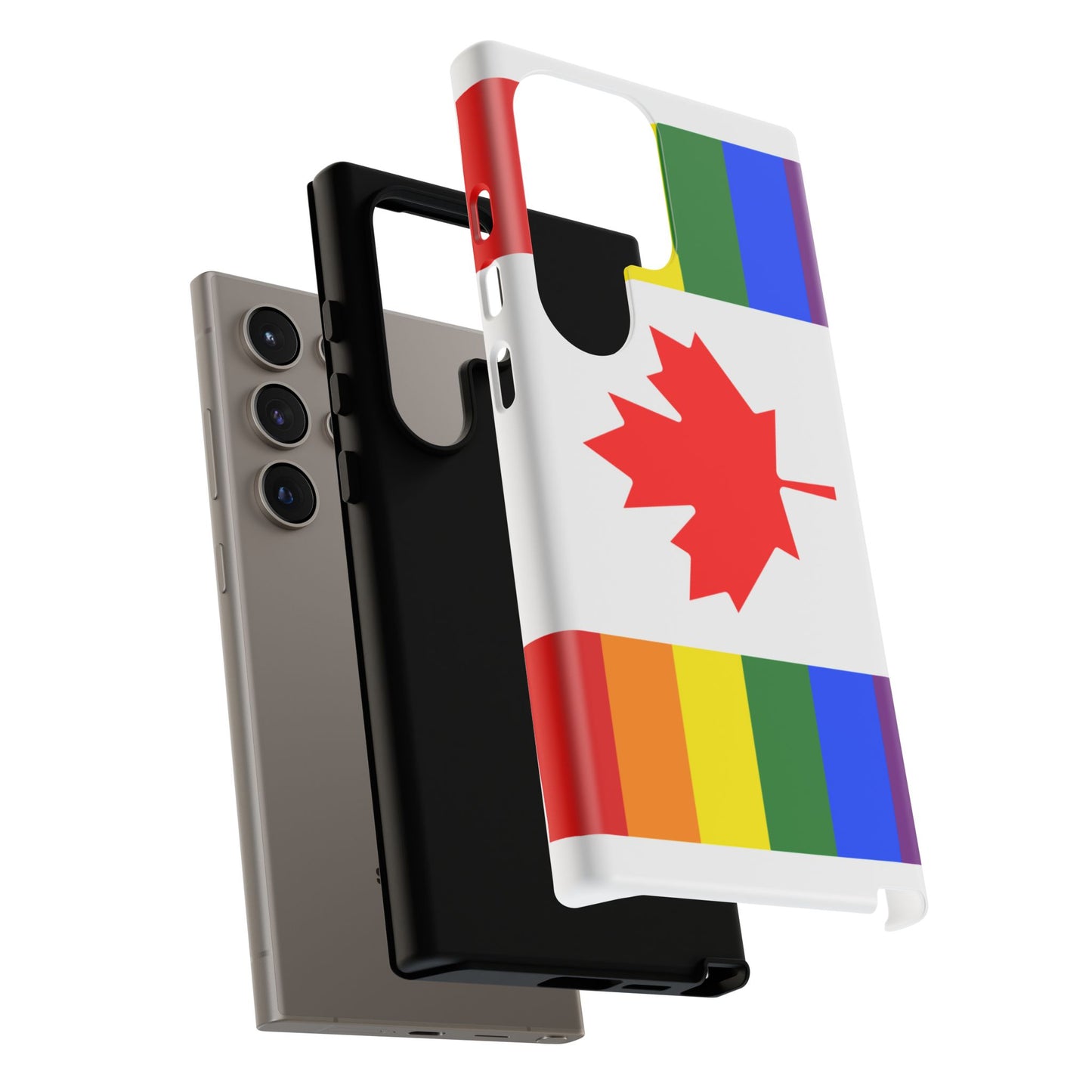 Pride Flag Phone Case -Tough Cases for LGBTQ+ Supporters Canada Theme Rainbow Design Colorful Accessories Birthday Gift