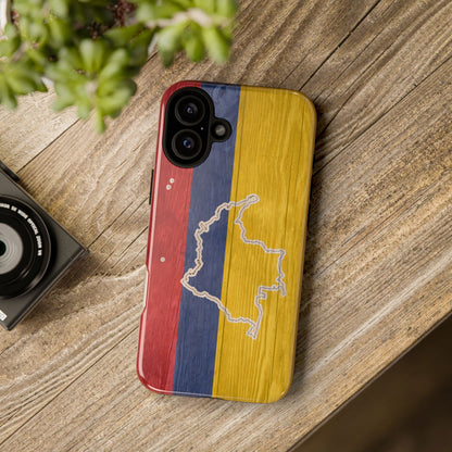 Colombian Flag Map Style iPhone Case Protective Tough Cover Flag of Colombia Samsung Colombian Pride Huawei Hard Plastic Back Colombia Phone
