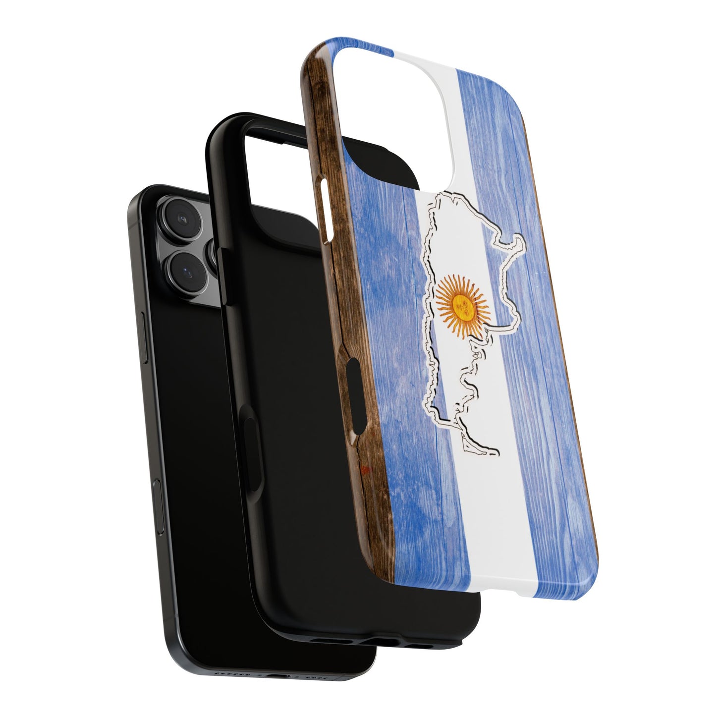 Argentina Flag Phone Case Samsung Tough Protective Cover Argentinean Pride Hard Plastic Map Argentinian Design Argentina Souvenir Wood Design Style