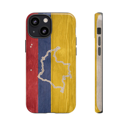 Colombian Flag Map Style iPhone Case Protective Tough Cover Flag of Colombia Samsung Colombian Pride Huawei Hard Plastic Back Colombia Phone
