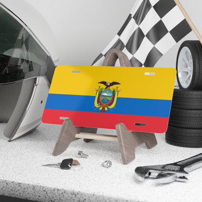 Ecuador Flag Vanity Plate Custom Car Decor Gift Personalized License Plate Automotive Accessory Car Enthusiasts Ecuadorian Pride Souvenir