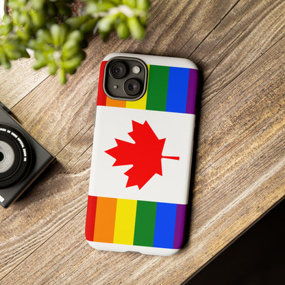 Pride Flag Phone Case -Tough Cases for LGBTQ+ Supporters Canada Theme Rainbow Design Colorful Accessories Birthday Gift