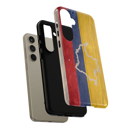 Colombian Flag Map Style iPhone Case Protective Tough Cover Flag of Colombia Samsung Colombian Pride Huawei Hard Plastic Back Colombia Phone