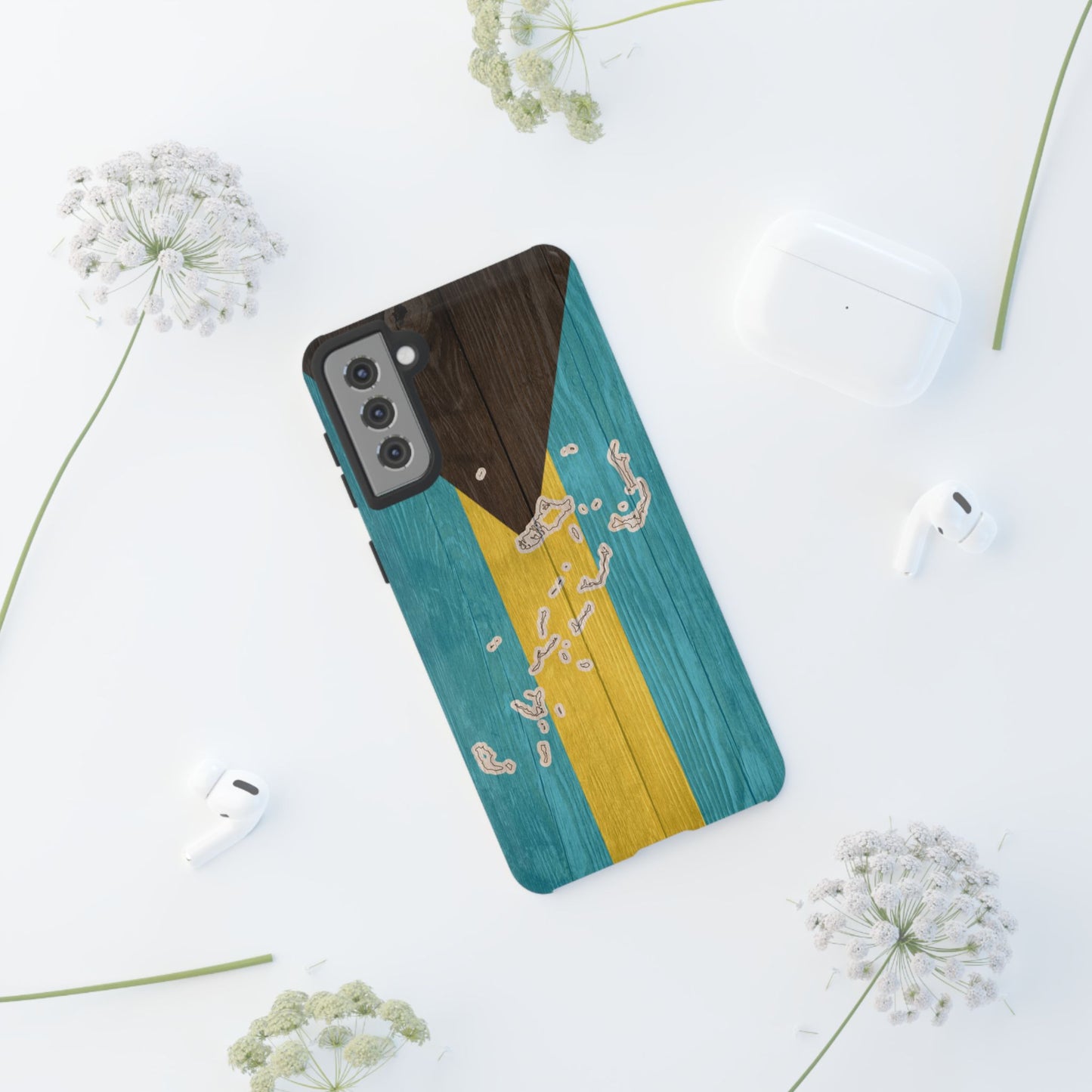 Bahamas Flag Phone Map Case Protective Tough Cover Flag of Bahamas Samsung Bahamian Pride Hard Plastic Back Bahamas Flag Cover