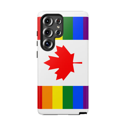 Pride Flag Phone Case -Tough Cases for LGBTQ+ Supporters Canada Theme Rainbow Design Colorful Accessories Birthday Gift