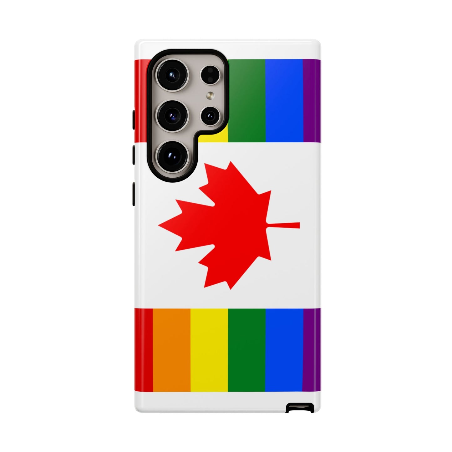 Pride Flag Phone Case -Tough Cases for LGBTQ+ Supporters Canada Theme Rainbow Design Colorful Accessories Birthday Gift