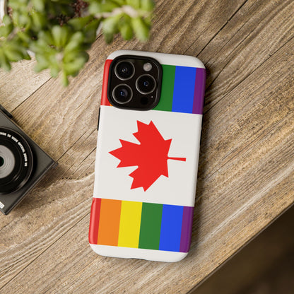 Pride Flag Phone Case -Tough Cases for LGBTQ+ Supporters Canada Theme Rainbow Design Colorful Accessories Birthday Gift