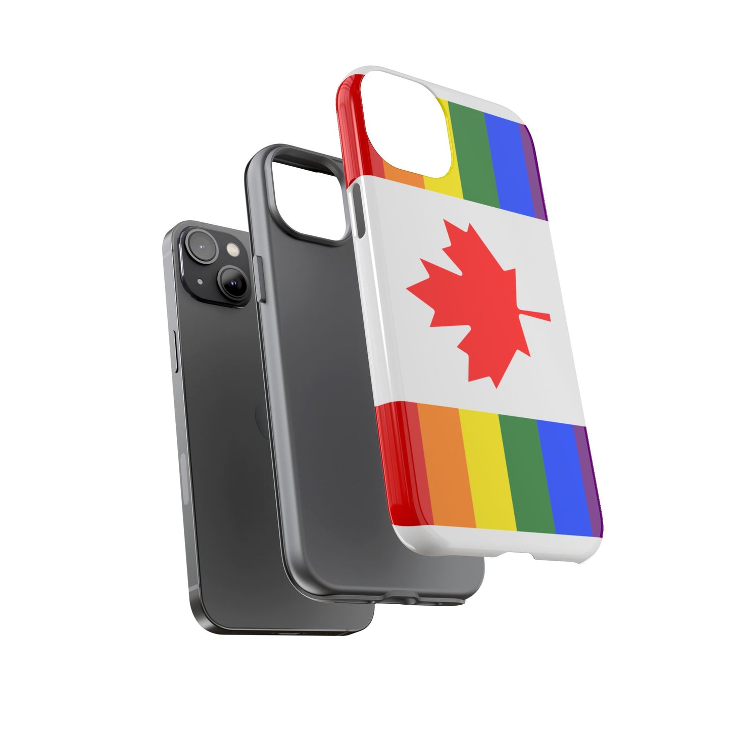 Pride Flag Phone Case -Tough Cases for LGBTQ+ Supporters Canada Theme Rainbow Design Colorful Accessories Birthday Gift