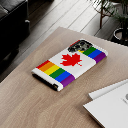 Pride Flag Phone Case -Tough Cases for LGBTQ+ Supporters Canada Theme Rainbow Design Colorful Accessories Birthday Gift