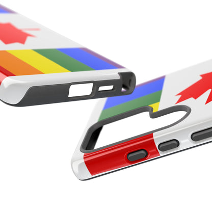 Pride Flag Phone Case -Tough Cases for LGBTQ+ Supporters Canada Theme Rainbow Design Colorful Accessories Birthday Gift