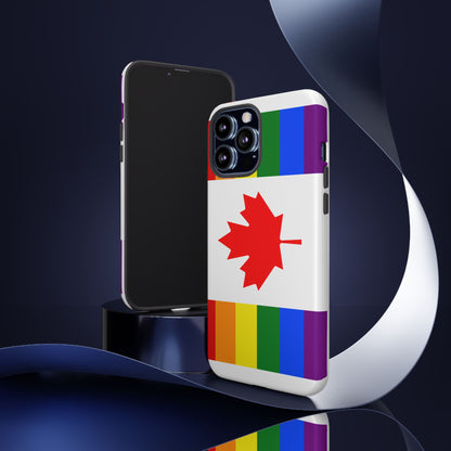 Pride Flag Phone Case -Tough Cases for LGBTQ+ Supporters Canada Theme Rainbow Design Colorful Accessories Birthday Gift