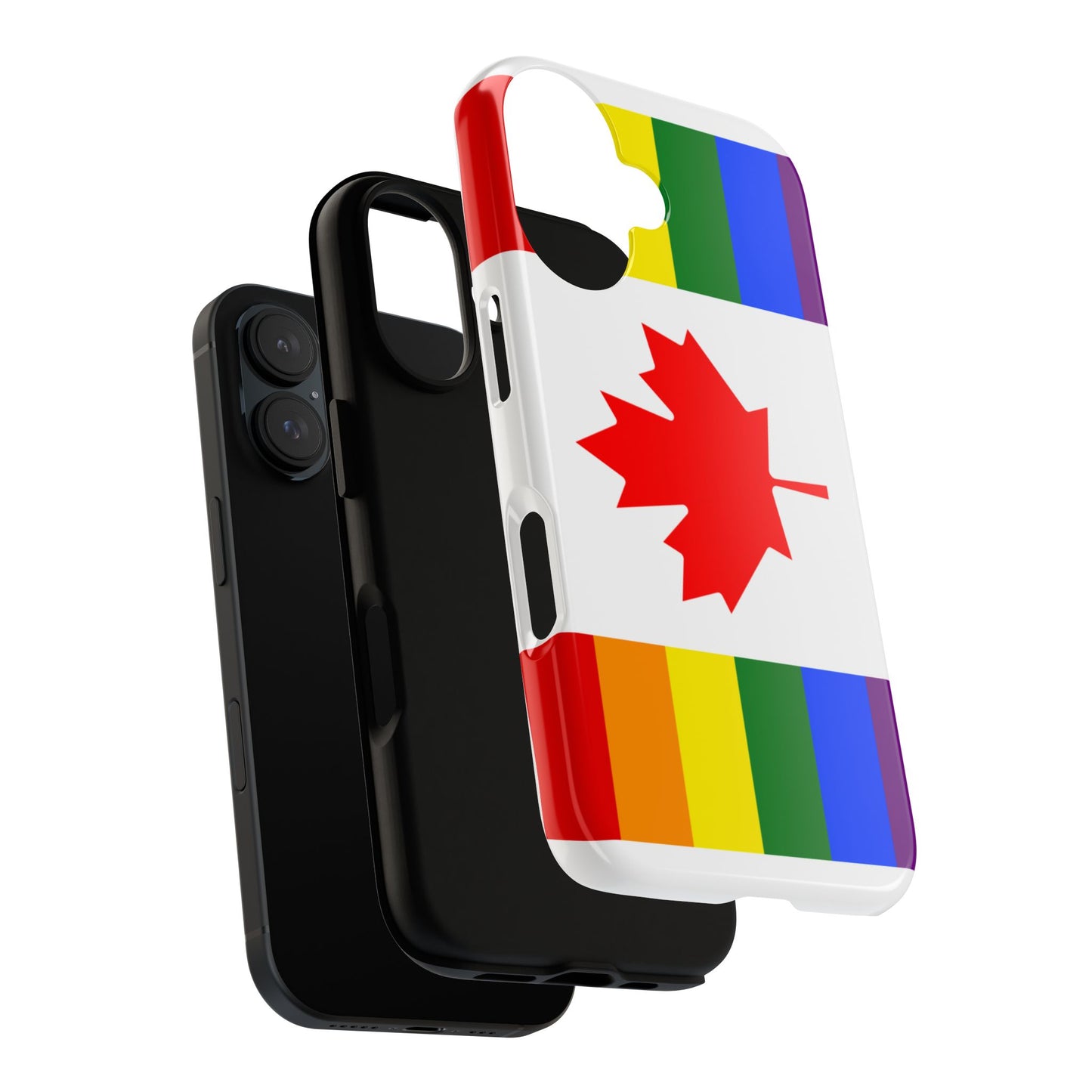 Pride Flag Phone Case -Tough Cases for LGBTQ+ Supporters Canada Theme Rainbow Design Colorful Accessories Birthday Gift