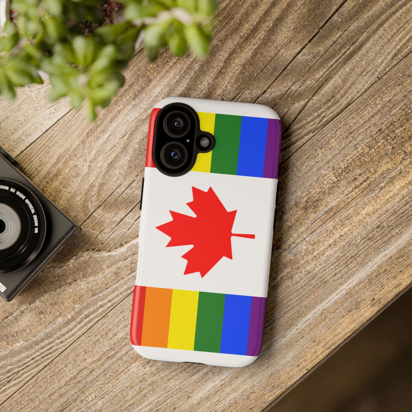 Pride Flag Phone Case -Tough Cases for LGBTQ+ Supporters Canada Theme Rainbow Design Colorful Accessories Birthday Gift