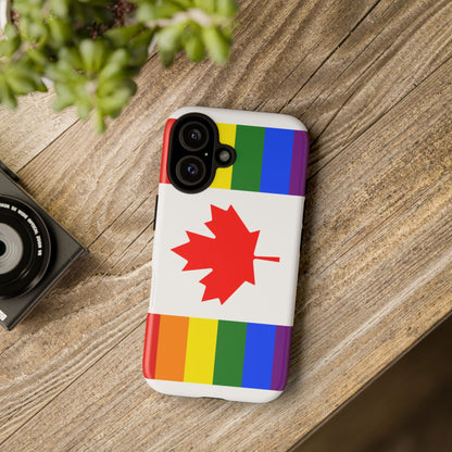 Pride Flag Phone Case -Tough Cases for LGBTQ+ Supporters Canada Theme Rainbow Design Colorful Accessories Birthday Gift