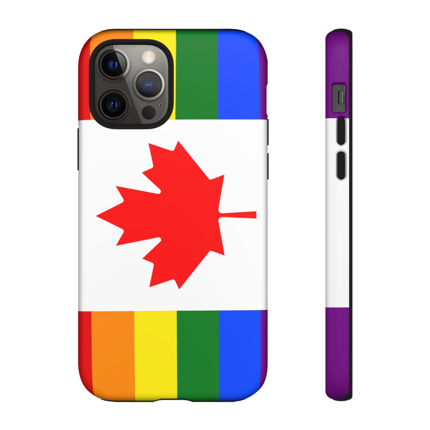Pride Flag Phone Case -Tough Cases for LGBTQ+ Supporters Canada Theme Rainbow Design Colorful Accessories Birthday Gift