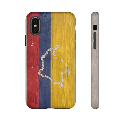 Colombian Flag Map Style iPhone Case Protective Tough Cover Flag of Colombia Samsung Colombian Pride Huawei Hard Plastic Back Colombia Phone