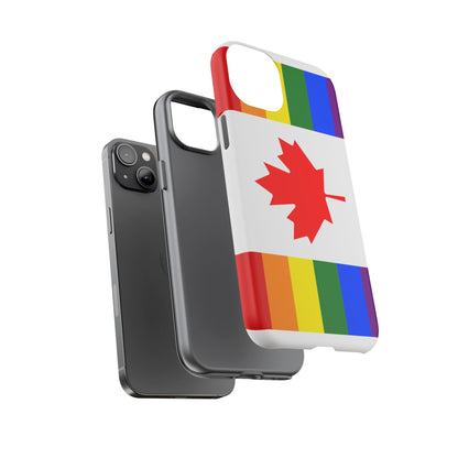 Pride Flag Phone Case -Tough Cases for LGBTQ+ Supporters Canada Theme Rainbow Design Colorful Accessories Birthday Gift