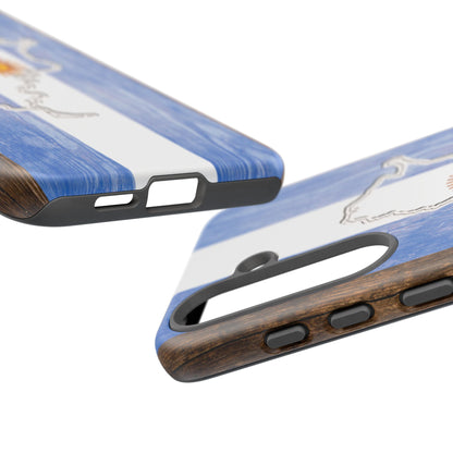 Argentina Flag Phone Case Samsung Tough Protective Cover Argentinean Pride Hard Plastic Map Argentinian Design Argentina Souvenir Wood Design Style