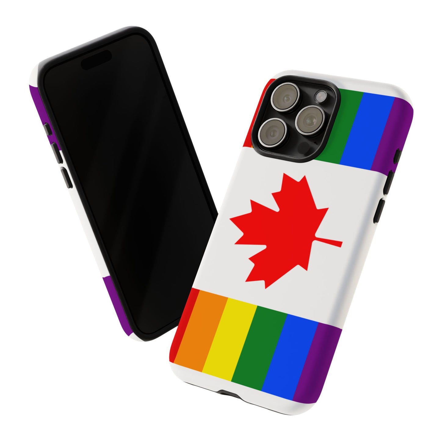 Pride Flag Phone Case -Tough Cases for LGBTQ+ Supporters Canada Theme Rainbow Design Colorful Accessories Birthday Gift