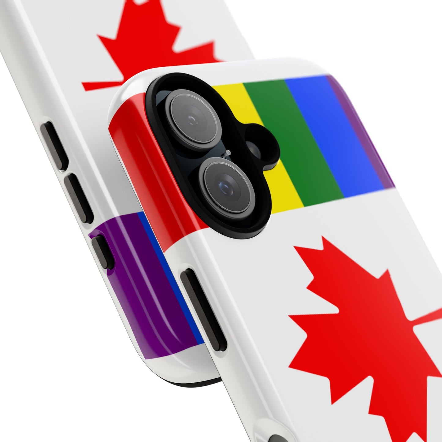 Pride Flag Phone Case -Tough Cases for LGBTQ+ Supporters Canada Theme Rainbow Design Colorful Accessories Birthday Gift