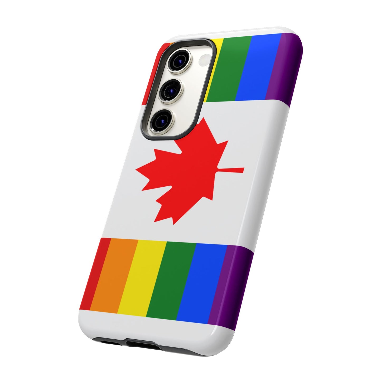 Pride Flag Phone Case -Tough Cases for LGBTQ+ Supporters Canada Theme Rainbow Design Colorful Accessories Birthday Gift