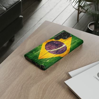 Brazil Phone Case Protective Tough Cover Flag of Brazil Samsung Brazilian Pride Hard Plastic Back Brazil Flag Cover IPhone Souvenir Gift Protective Case