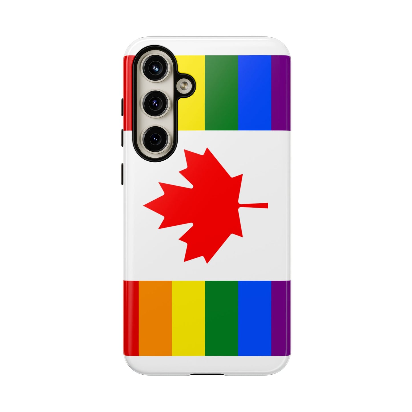 Pride Flag Phone Case -Tough Cases for LGBTQ+ Supporters Canada Theme Rainbow Design Colorful Accessories Birthday Gift