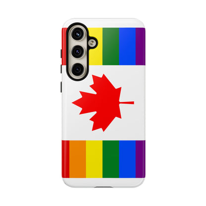 Pride Flag Phone Case -Tough Cases for LGBTQ+ Supporters Canada Theme Rainbow Design Colorful Accessories Birthday Gift