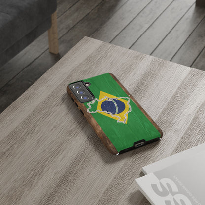 Brazil Flag Phone Map Case Protective Tough Cover Flag of Brazil Samsung Brazilian Pride Hard Plastic Back Brazil Flag Cover
