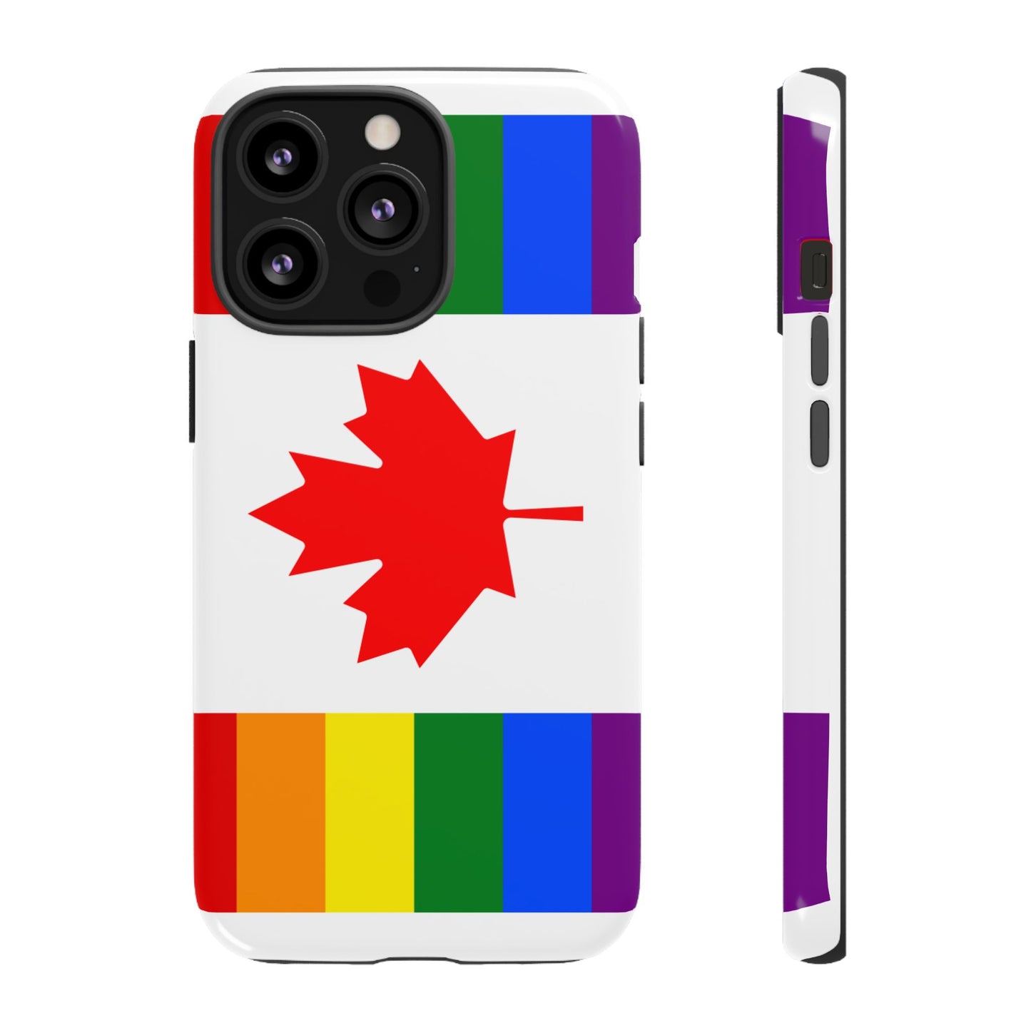 Pride Flag Phone Case -Tough Cases for LGBTQ+ Supporters Canada Theme Rainbow Design Colorful Accessories Birthday Gift