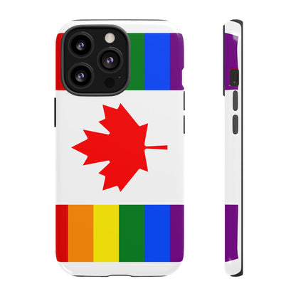 Pride Flag Phone Case -Tough Cases for LGBTQ+ Supporters Canada Theme Rainbow Design Colorful Accessories Birthday Gift