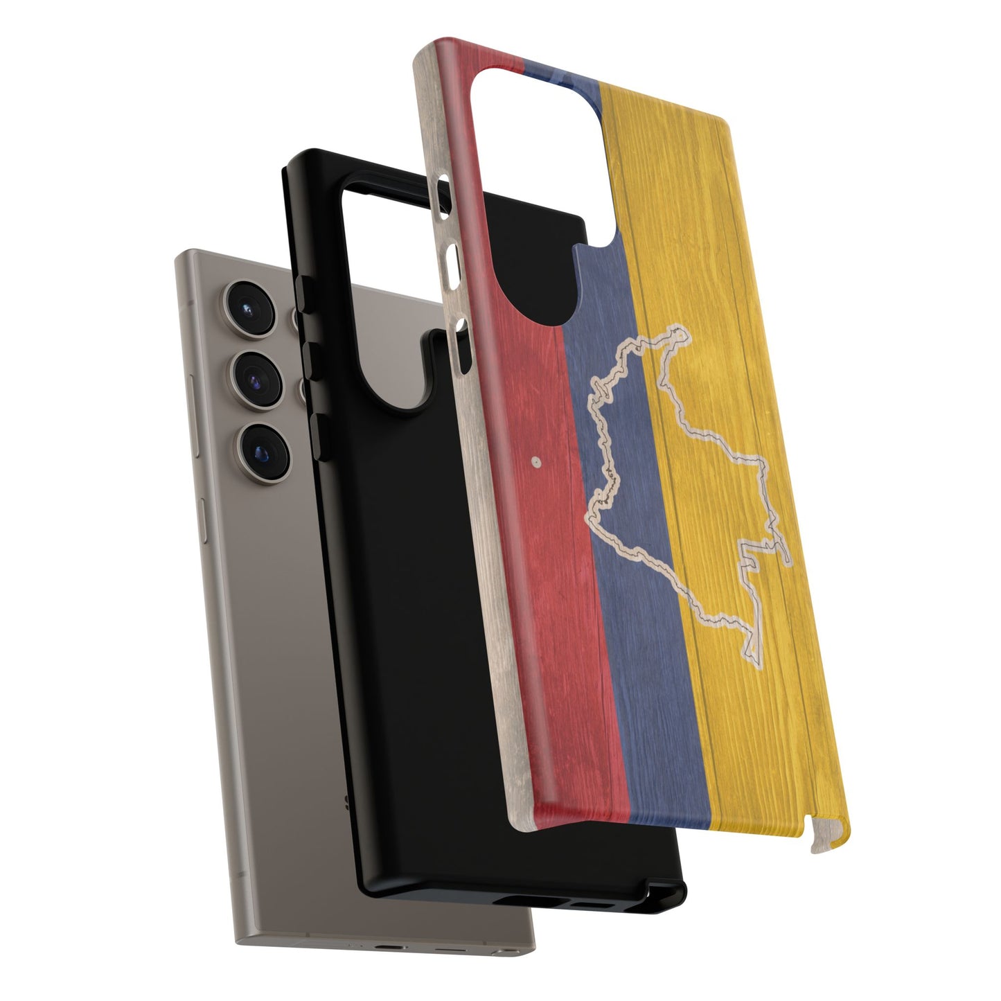 Colombian Flag Map Style iPhone Case Protective Tough Cover Flag of Colombia Samsung Colombian Pride Huawei Hard Plastic Back Colombia Phone