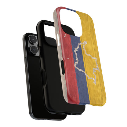 Colombian Flag Map Style iPhone Case Protective Tough Cover Flag of Colombia Samsung Colombian Pride Huawei Hard Plastic Back Colombia Phone