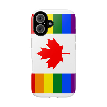 Pride Flag Phone Case -Tough Cases for LGBTQ+ Supporters Canada Theme Rainbow Design Colorful Accessories Birthday Gift