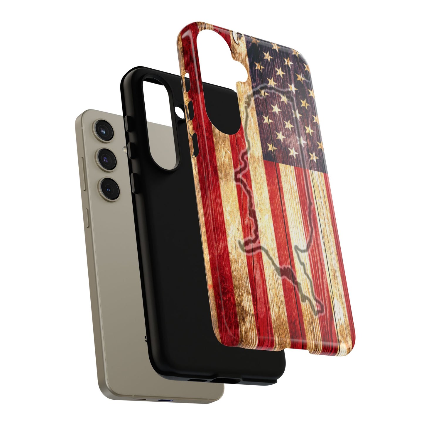 USA flag & map tough phone case for iPhone Samsung Google Patriotic impact-resistant cover with UV protection and shock absorption USA Flag