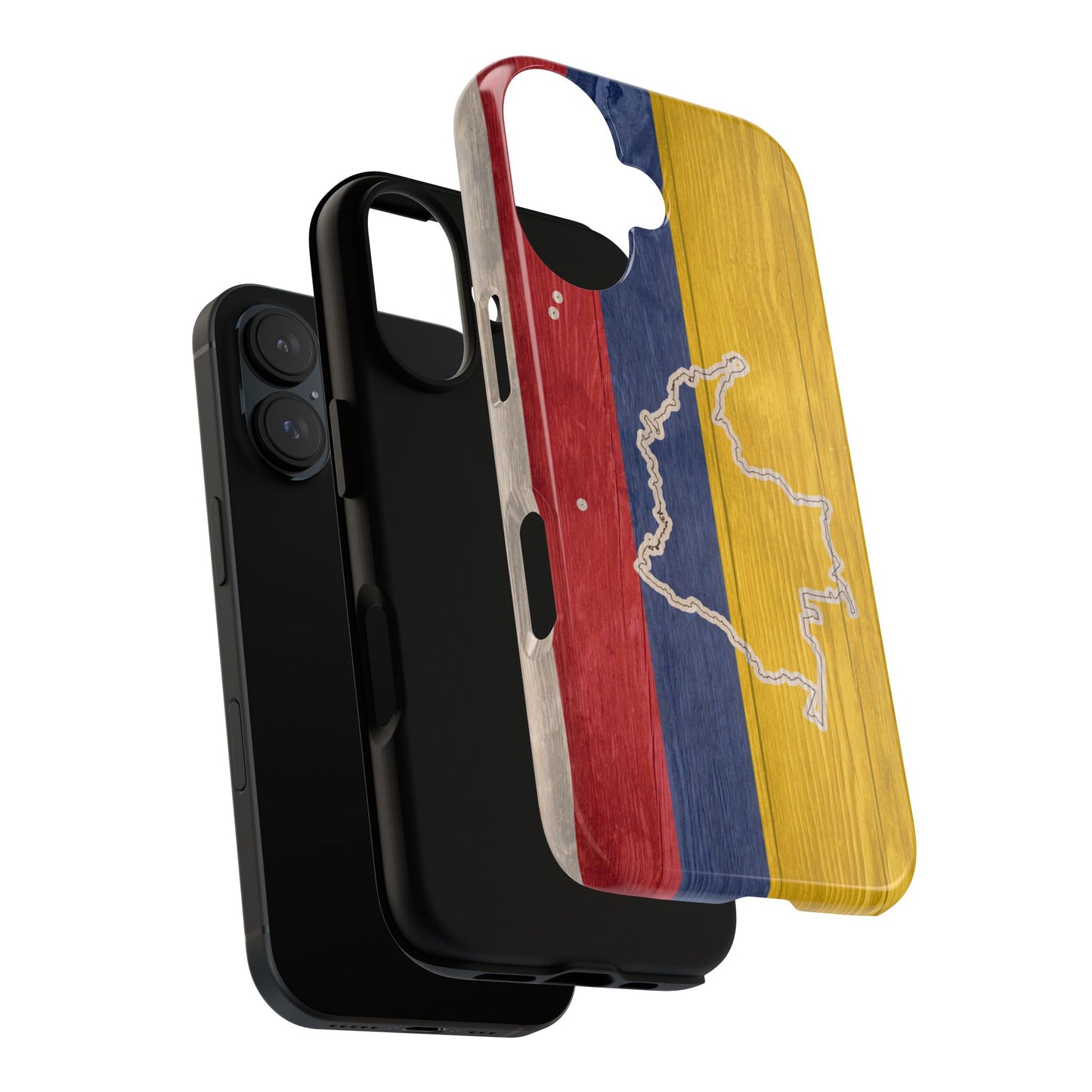 Colombian Flag Map Style iPhone Case Protective Tough Cover Flag of Colombia Samsung Colombian Pride Huawei Hard Plastic Back Colombia Phone