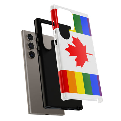 Pride Flag Phone Case -Tough Cases for LGBTQ+ Supporters Canada Theme Rainbow Design Colorful Accessories Birthday Gift
