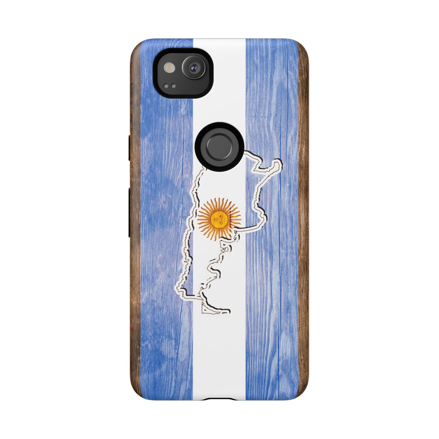 Argentina Flag Phone Case Samsung Tough Protective Cover Argentinean Pride Hard Plastic Map Argentinian Design Argentina Souvenir Wood Design Style