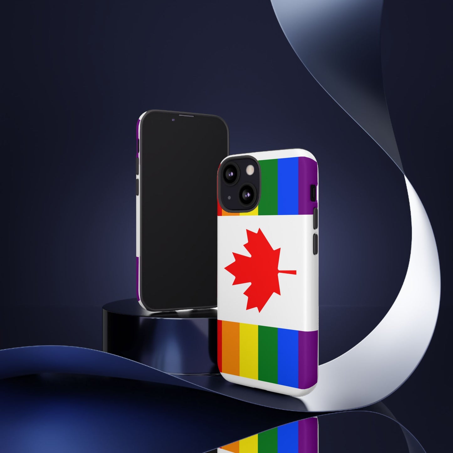 Pride Flag Phone Case -Tough Cases for LGBTQ+ Supporters Canada Theme Rainbow Design Colorful Accessories Birthday Gift